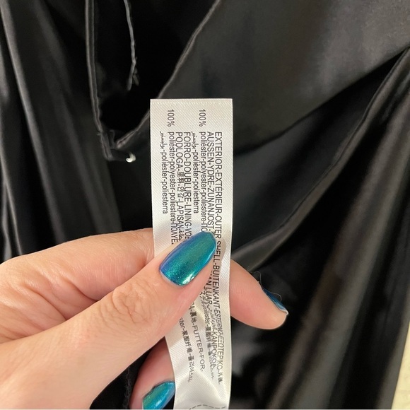 Zara Satin Effect Cut Out Back Midi Dress Black Blogger Favorite Tik Tok Viral - Picture 16 of 16